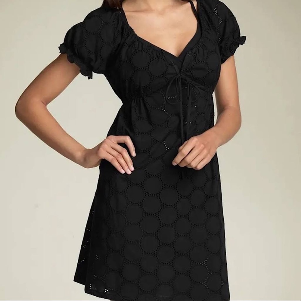 La Blanca Black Eyelet Cover Up Dress